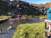 Swimming in the river at Landmannalaugar